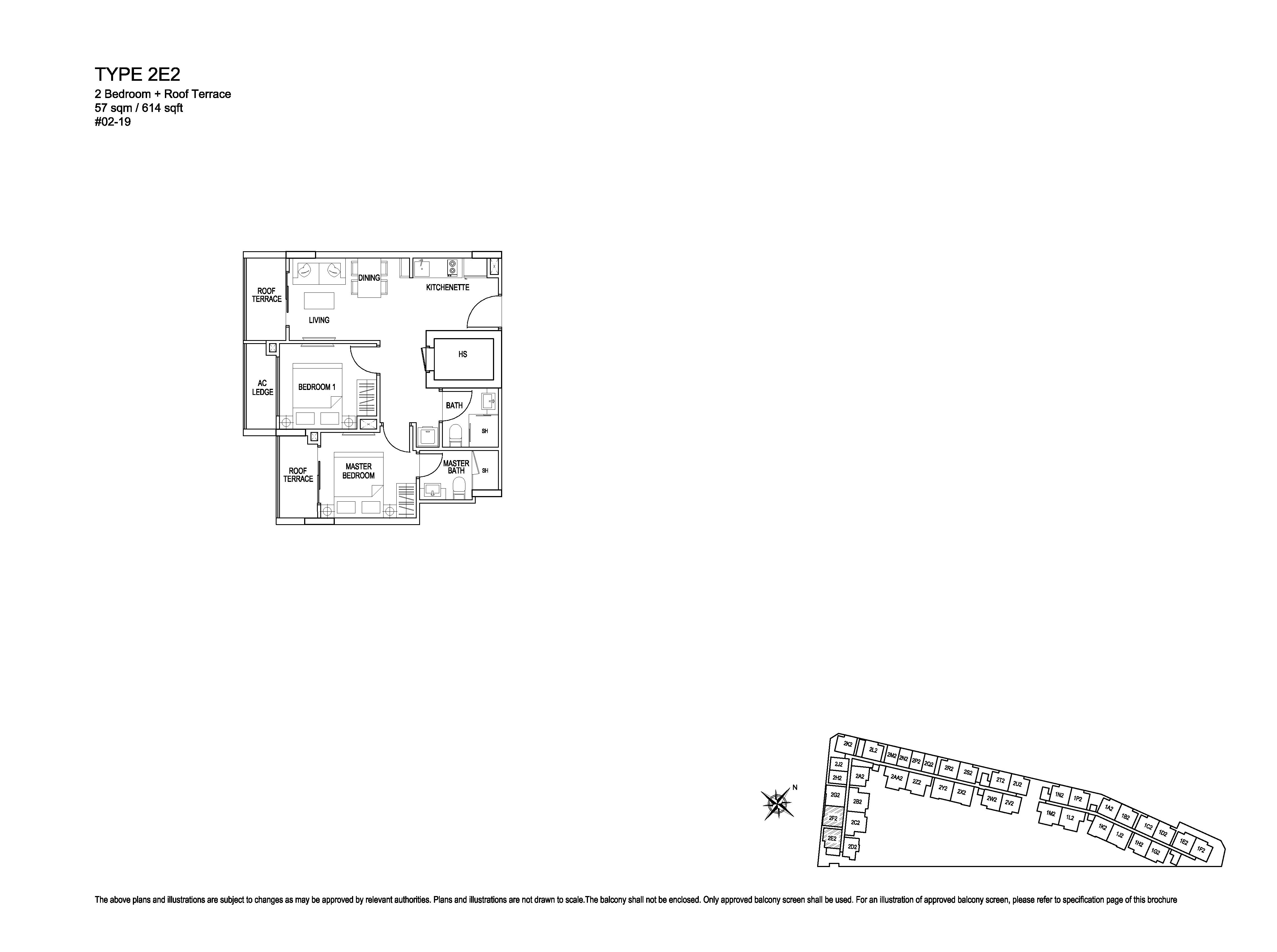Kensington Square 2 Bedroom Floor Plans Type 2E2