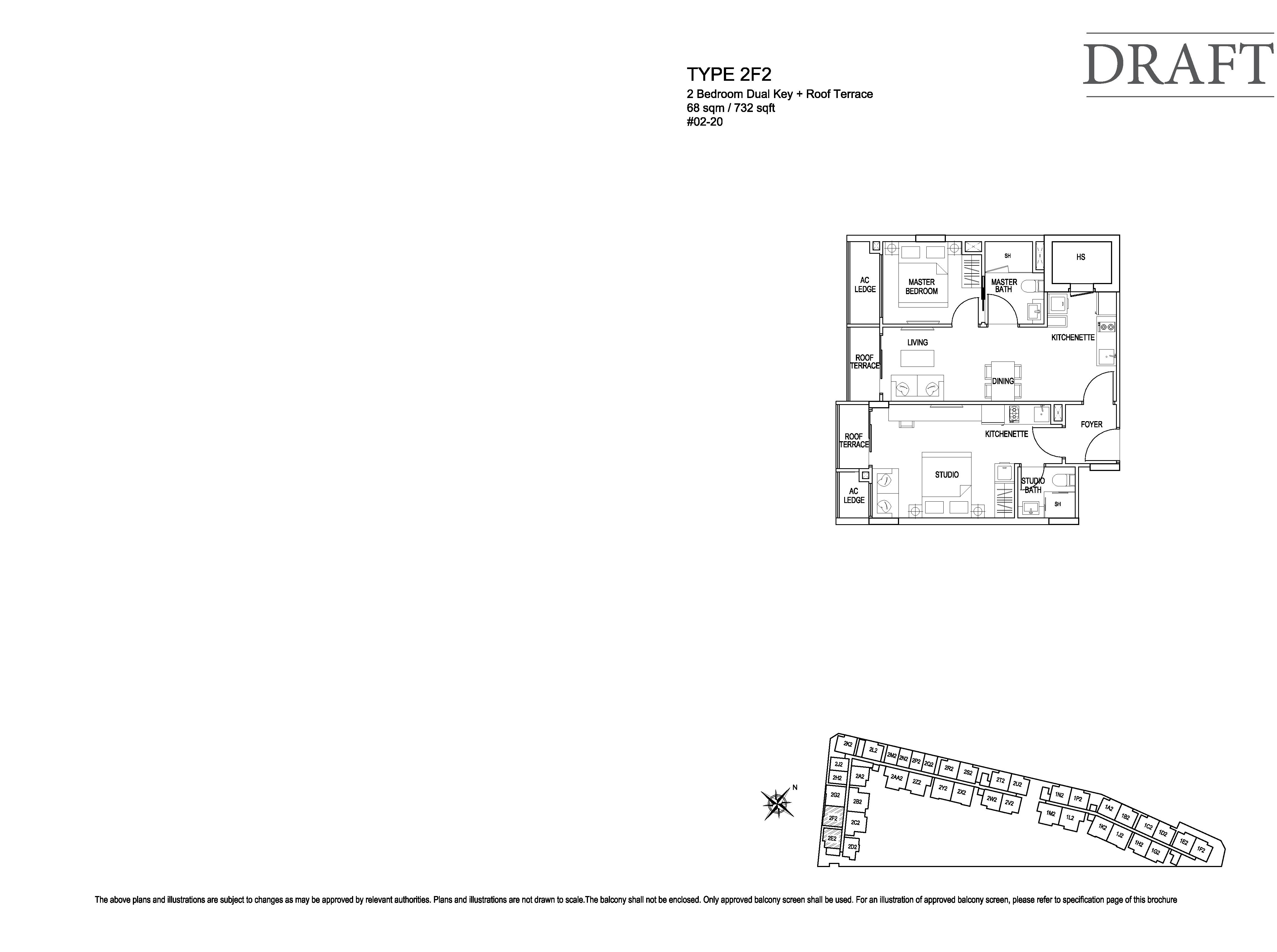 Kensington Square 2 Bedroom Dual Key Floor Plans Type 2F2