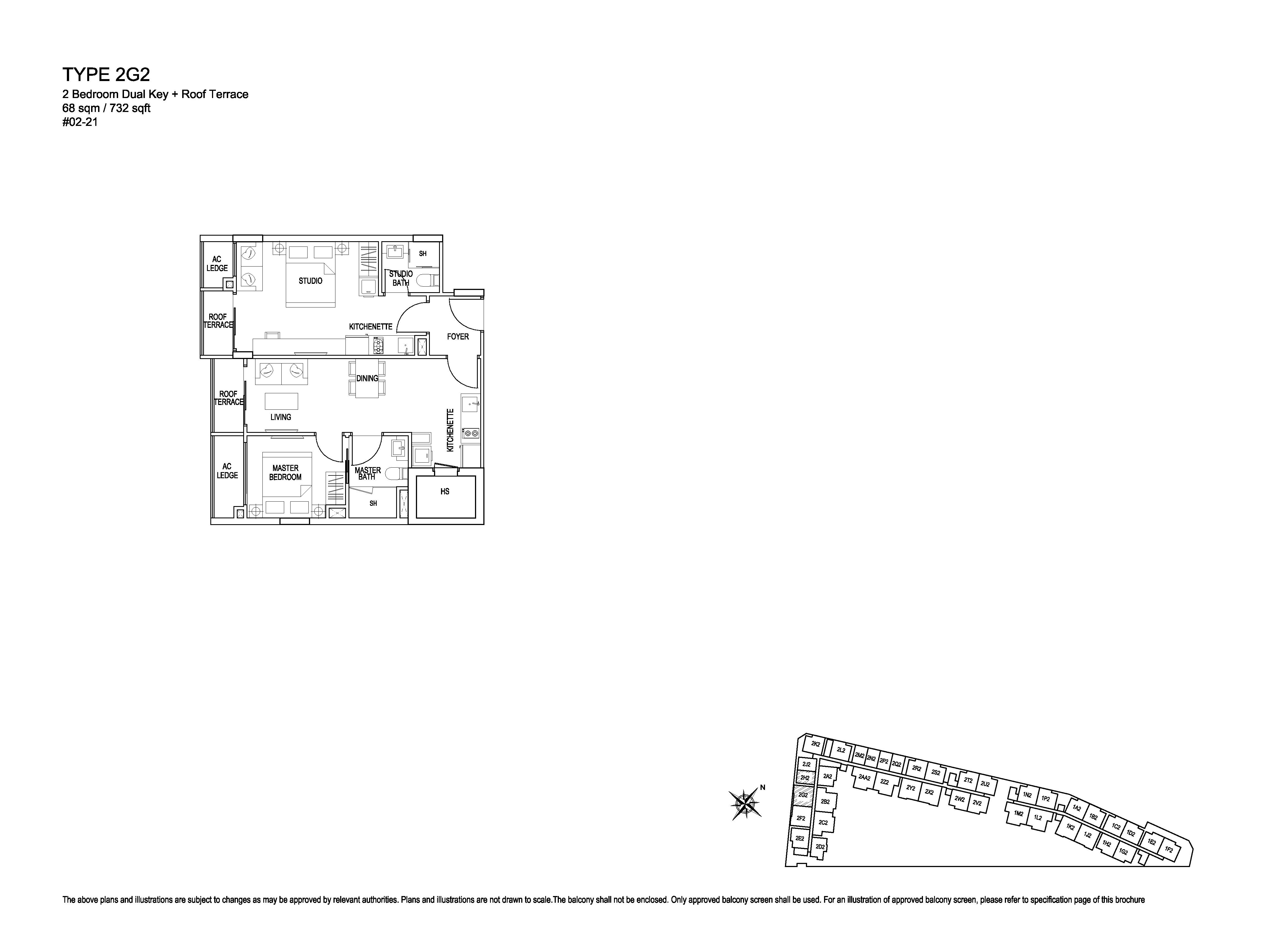 Kensington Square 2 Bedroom Dual Key Floor Plans Type 2G2