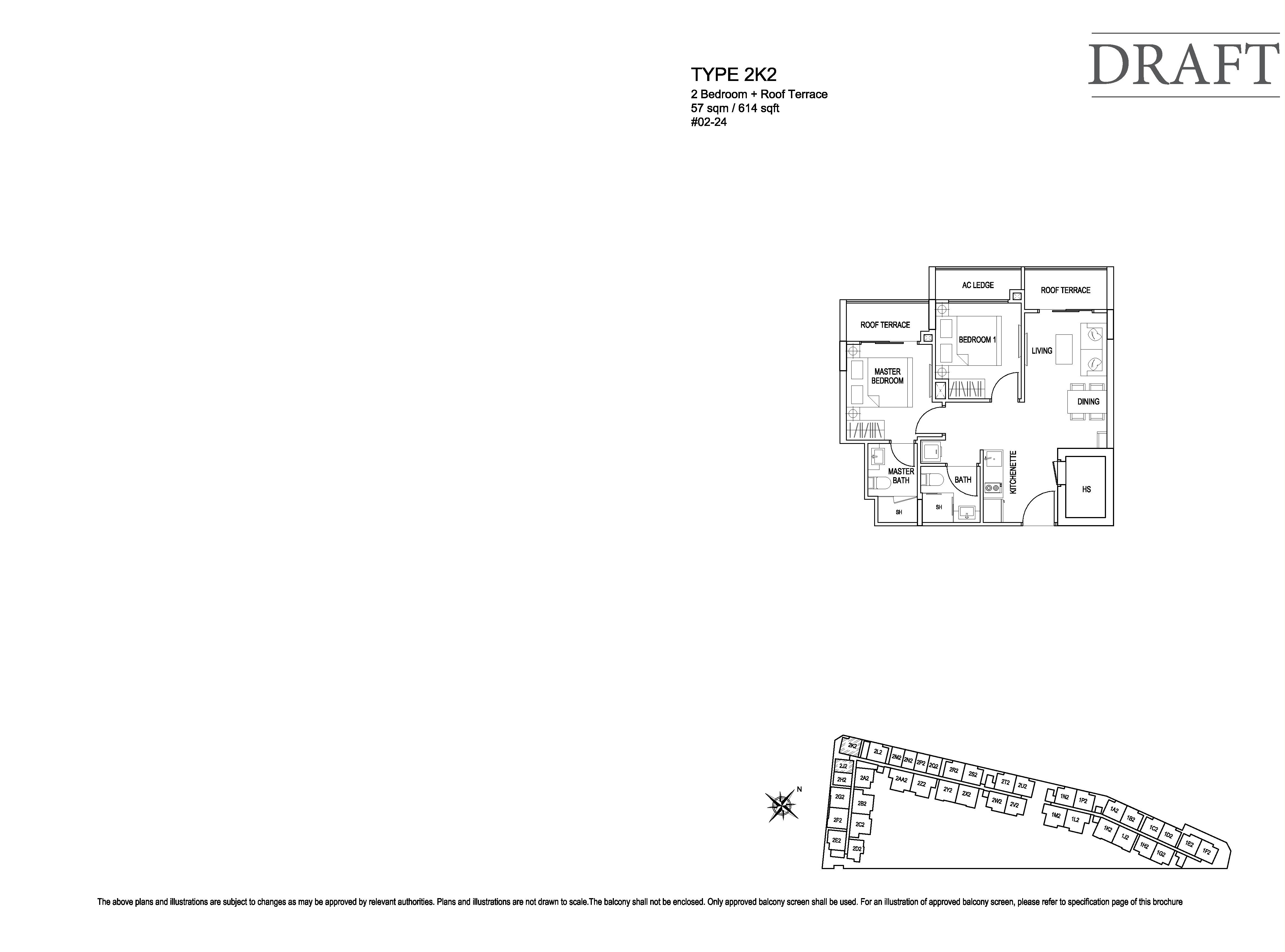 Kensington Square 2 Bedroom Floor Plans Type 2K2