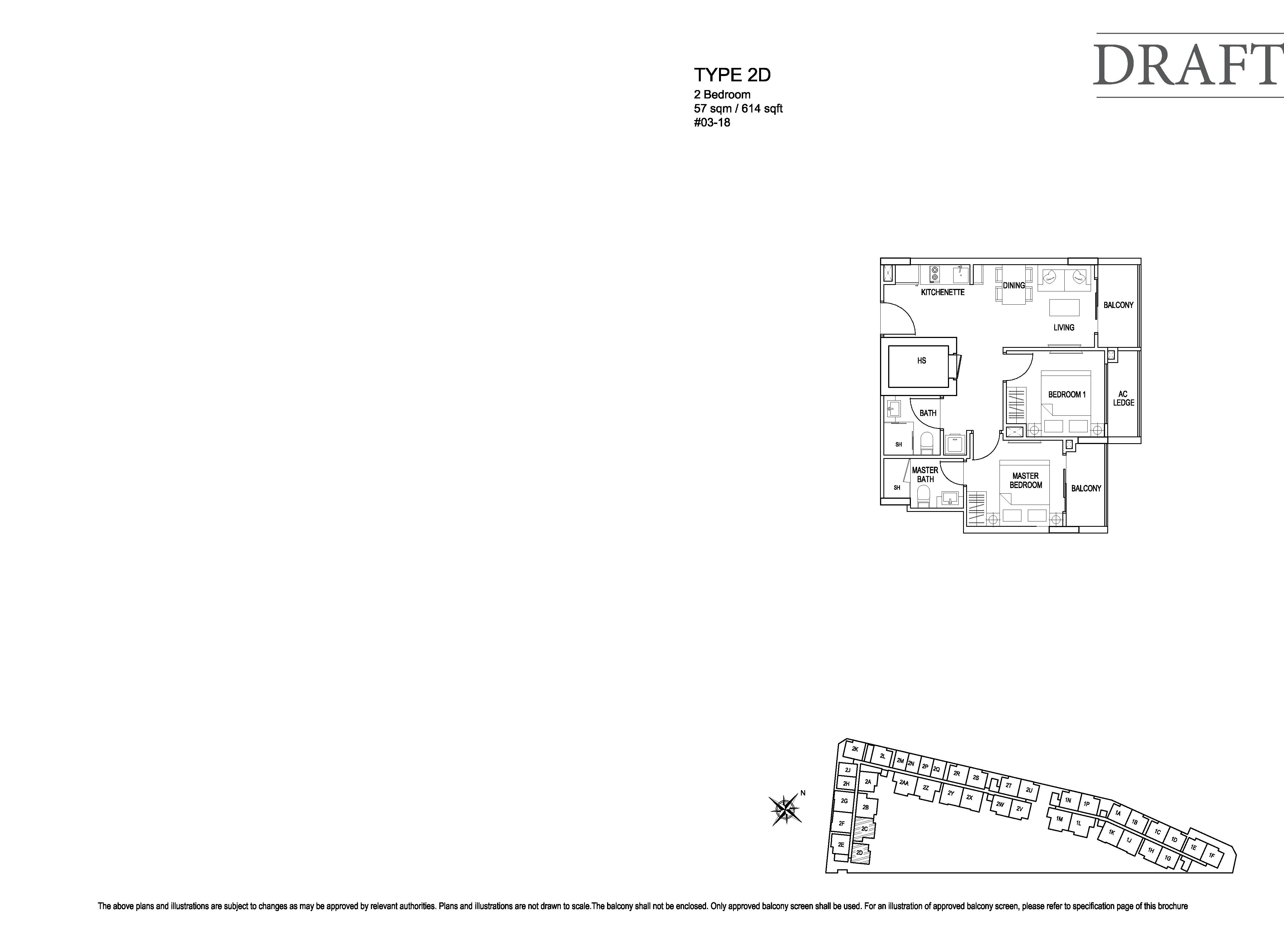 Kensington Square 2 Bedroom Floor Plans Type 2D