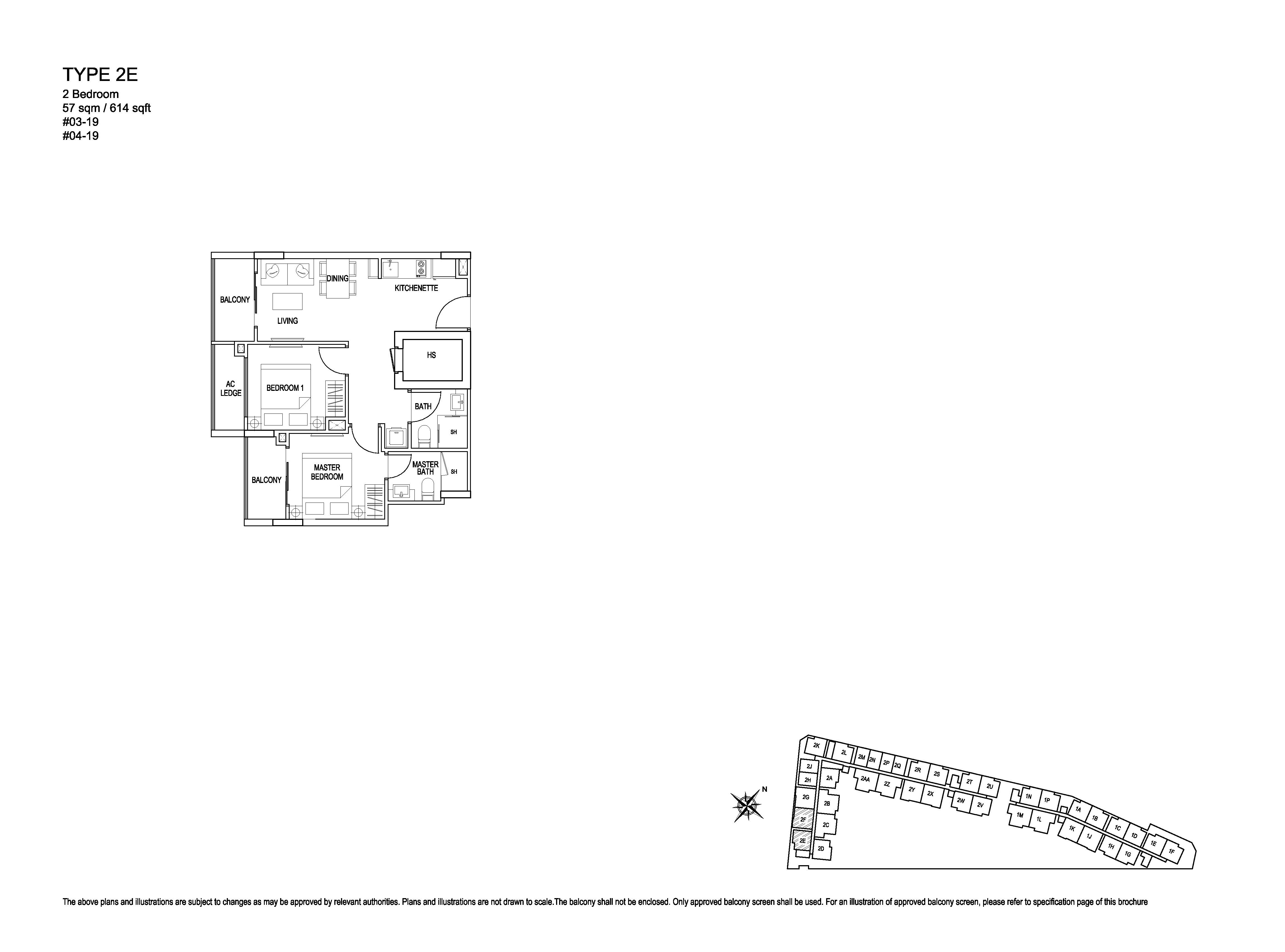 Kensington Square 2 Bedroom Floor Plans Type 2E