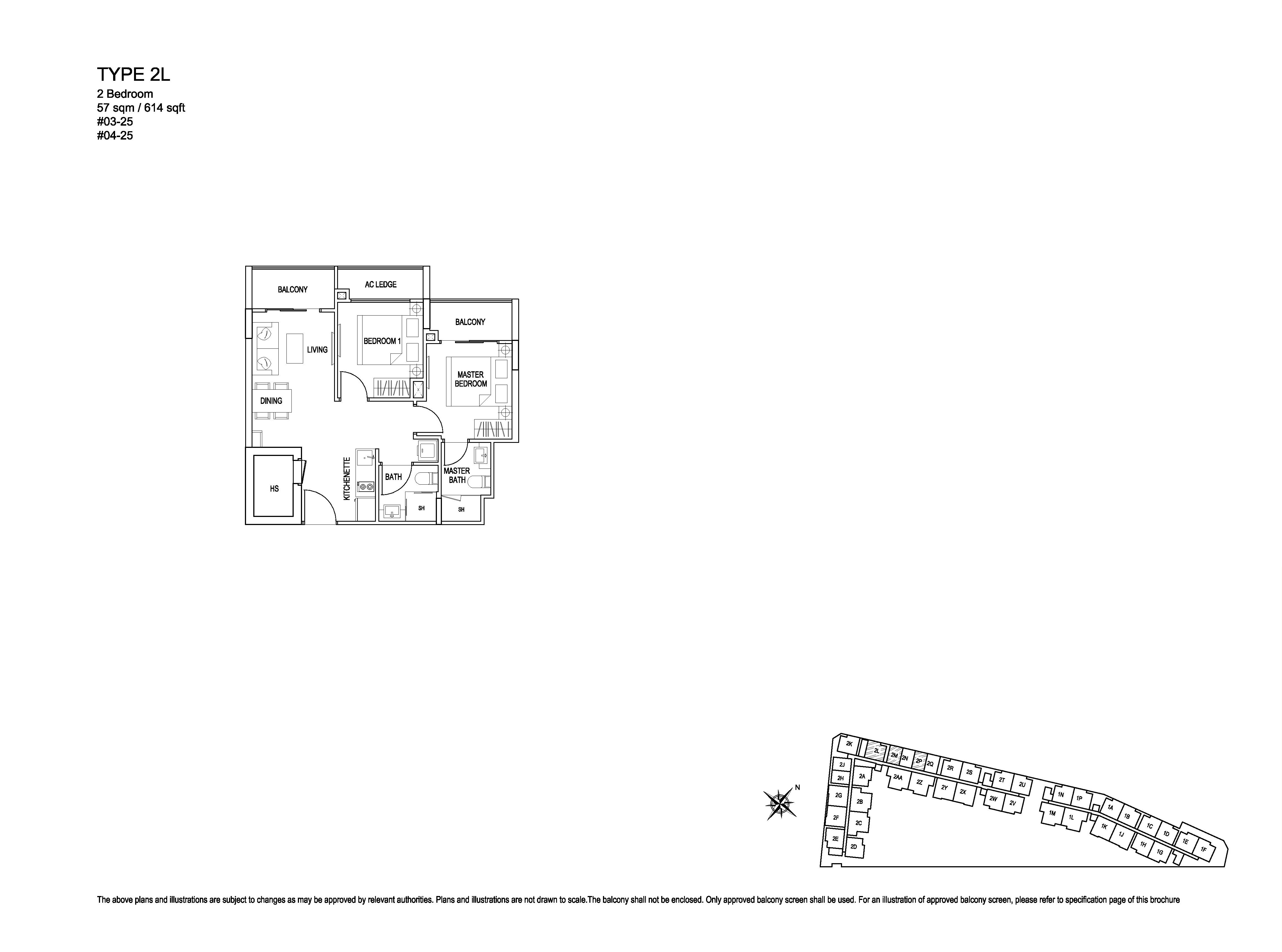 Kensington Square 2 Bedroom Floor Plans Type 2L