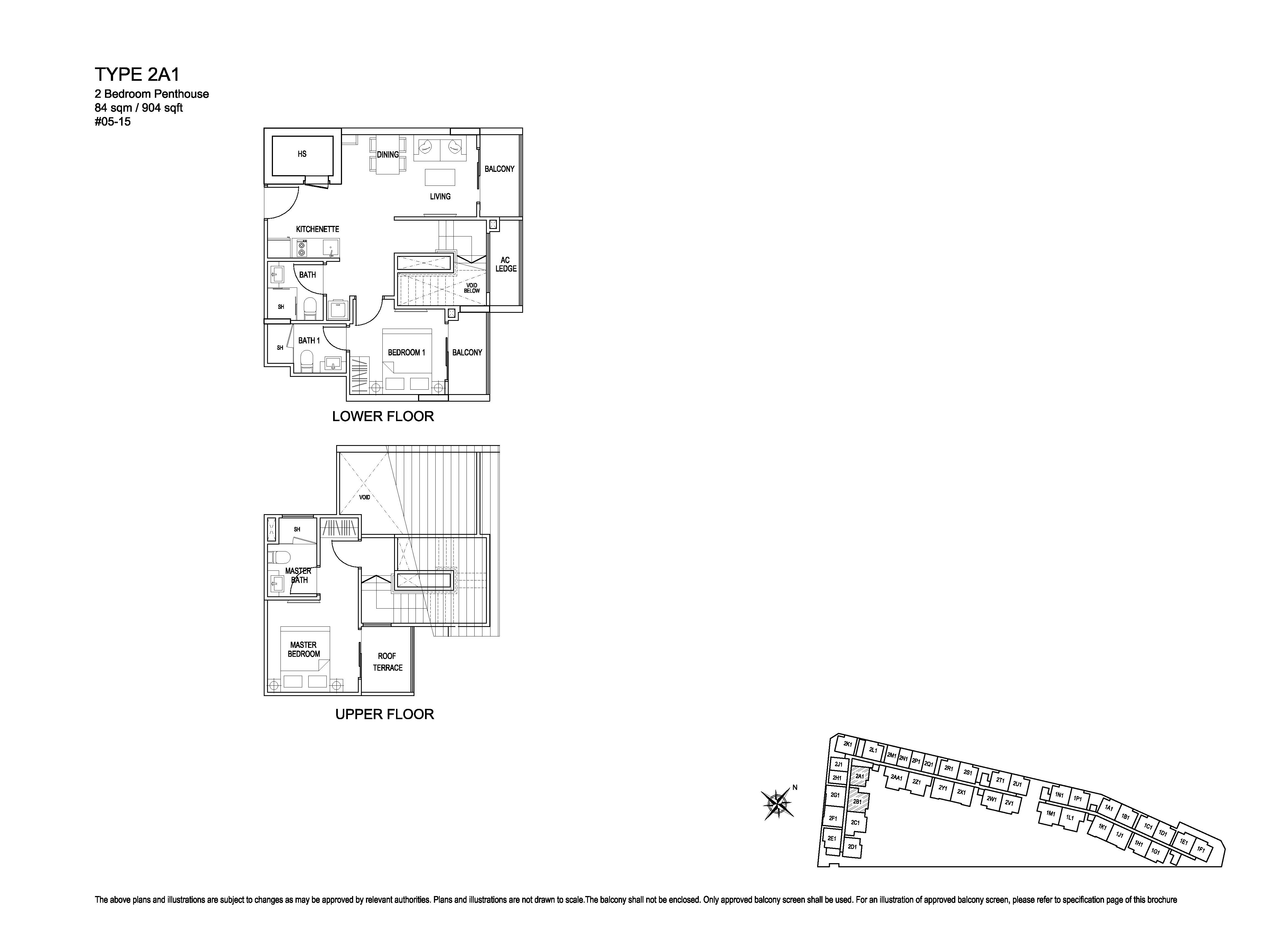 Kensington Square 2 Bedroom Penthouse Floor Plans Type 2A1